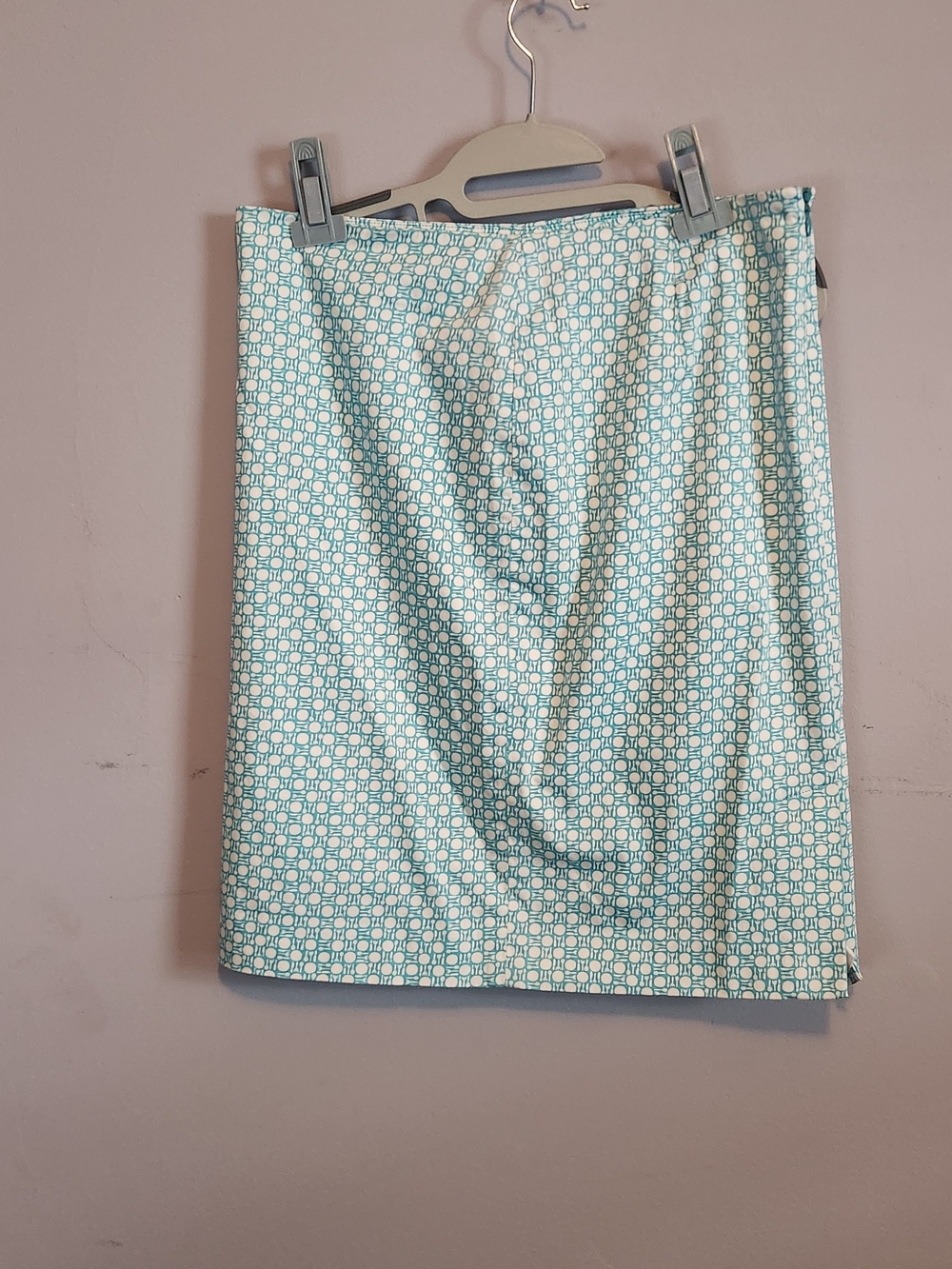 Talbots Light Blue Geometric Pencil Skirt